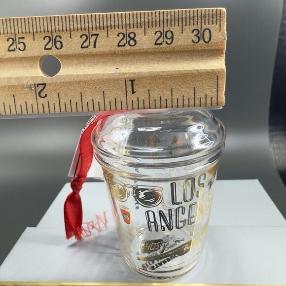 Starbucks Been There Series Glass Holiday Ornament Los Angeles Clear Gold Letter - Picture 4 of 12